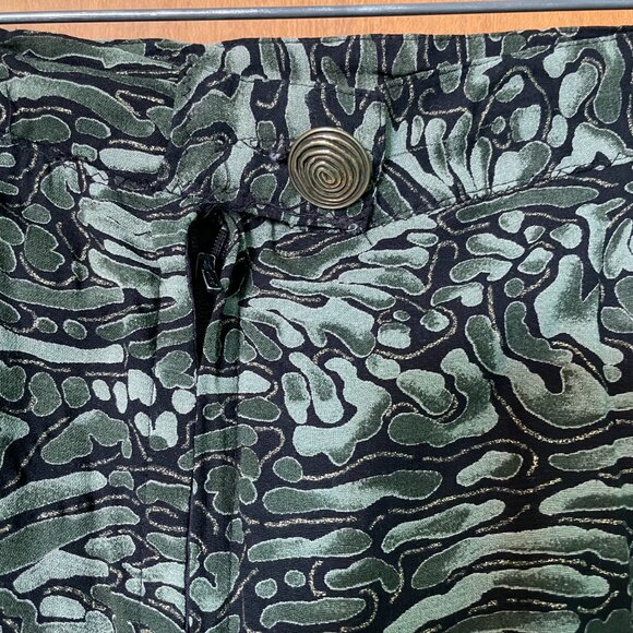 Devonshire Cream Green Swirl Golden Sparkle Pattern Blazer and Skirt AS-IS - Picture 13 of 14